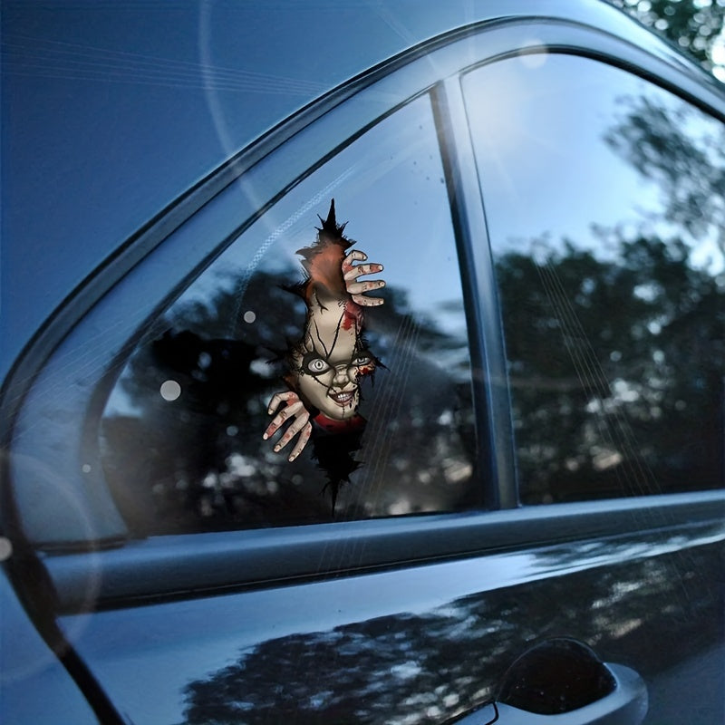 Spooky Skull Car Sticker for Halloween