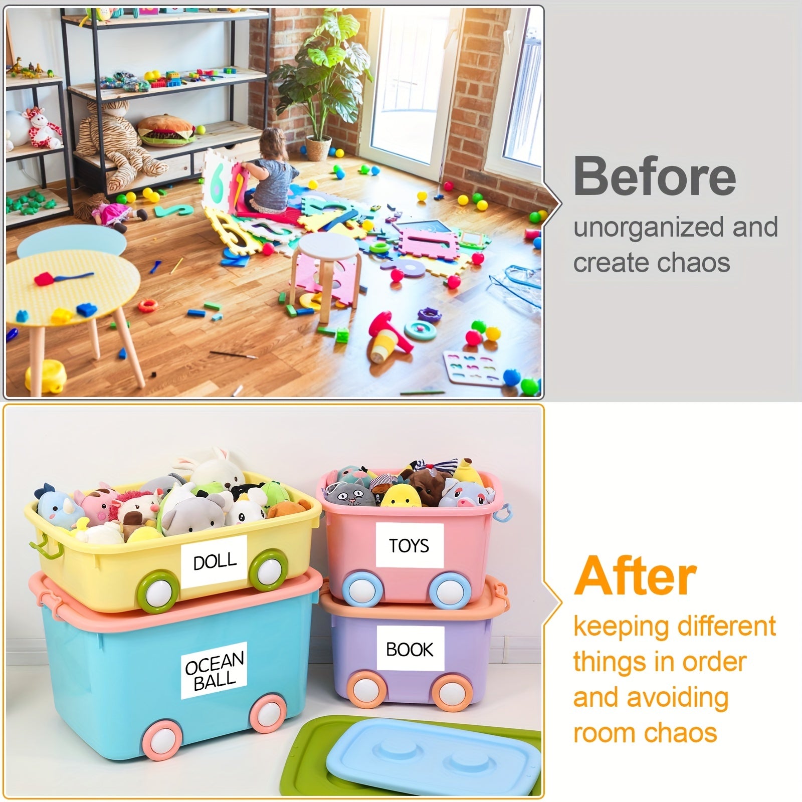 50 Removable Storage Bin Labels 15.24 x 10.16 cm Matte Blank Box Labels