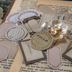 30pcs Bronzing Banknote Note Sticker Retro DIY Scrapbook Decoration