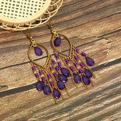 Antique Tassel Earrings Retro Water Drop Chain Earrings