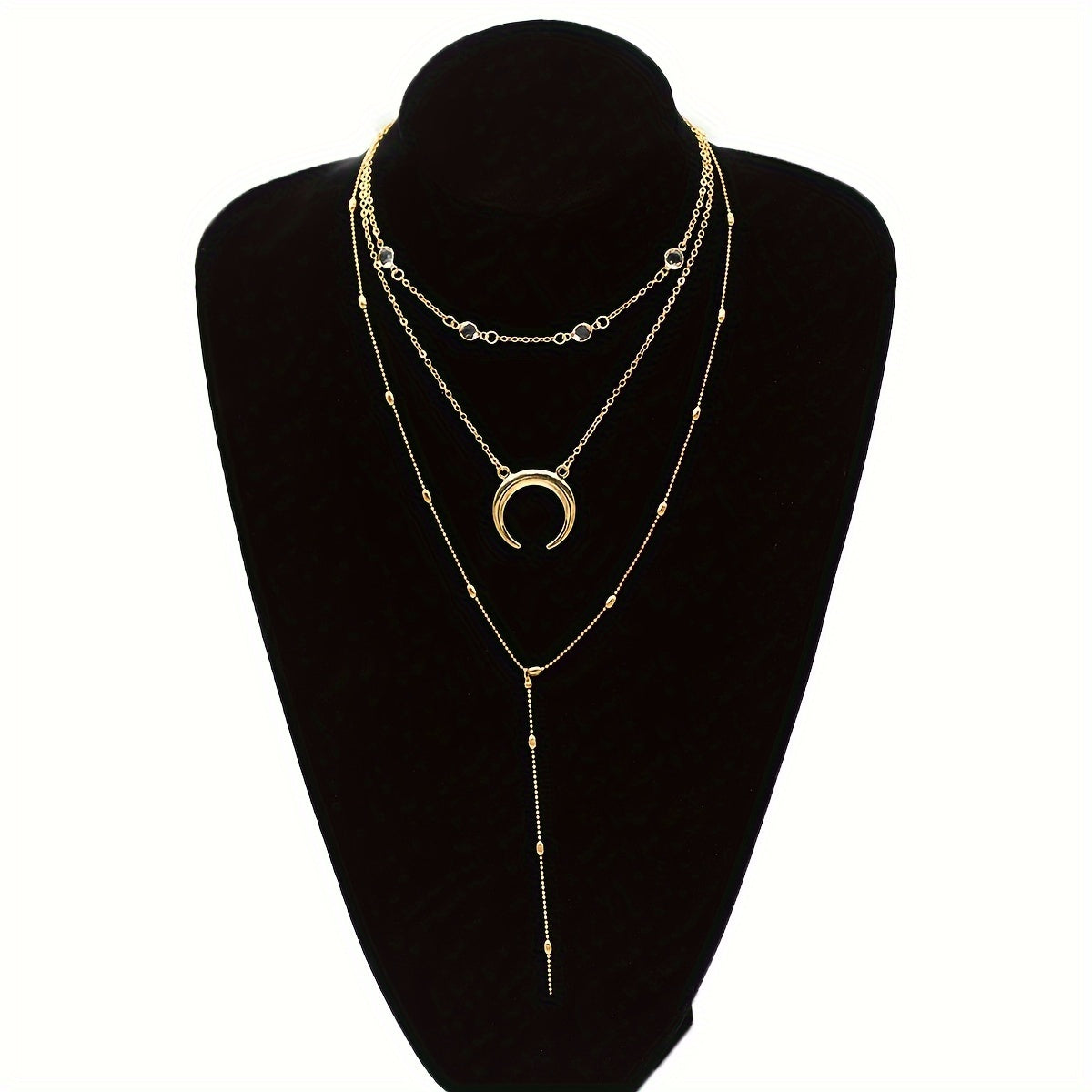Bohemian Style Moon Golden Multilayer Necklace