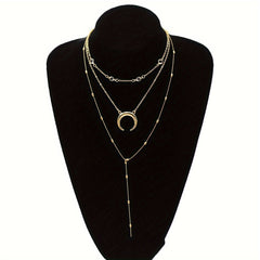 Bohemian Style Moon Golden Multilayer Necklace