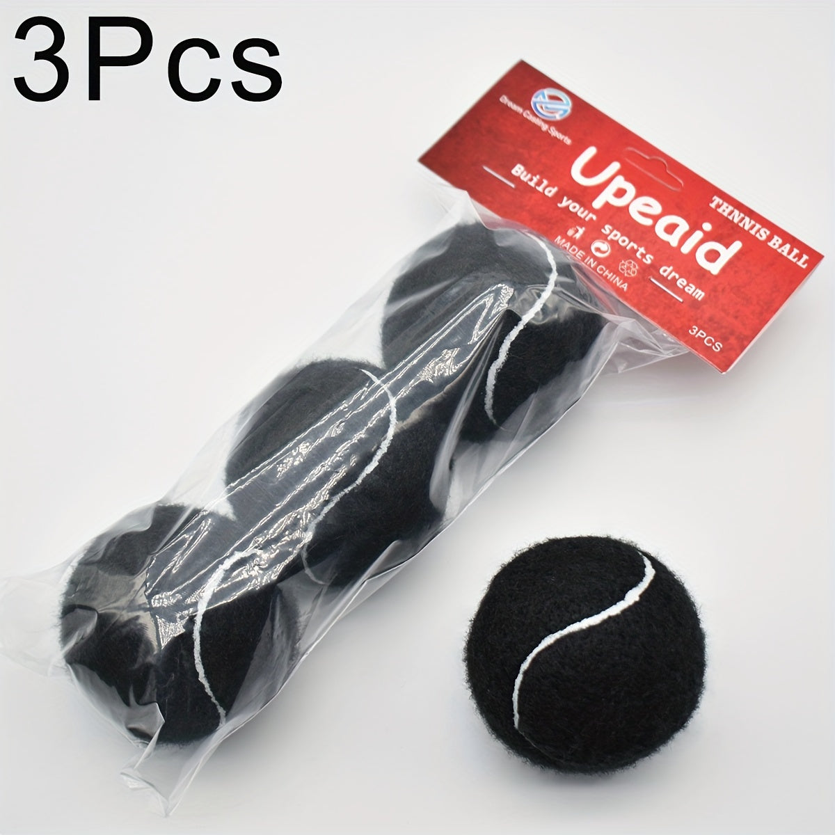 3pcs High Elastic Rubber Tennis Balls for Beginners Practice Outdoor Sports