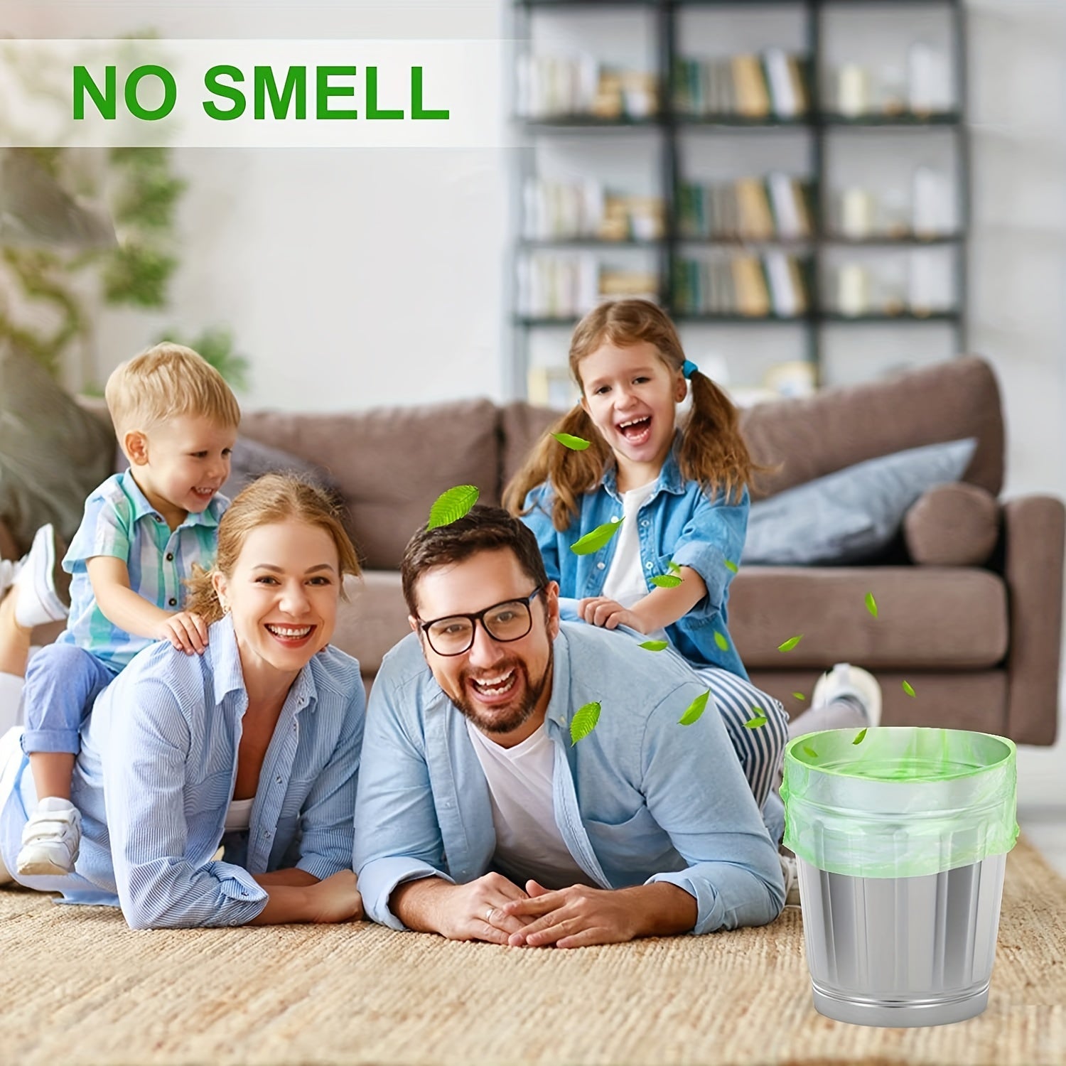 Eco Friendly Disposable Garbage Bags Grass Green Thickened - 120pcs