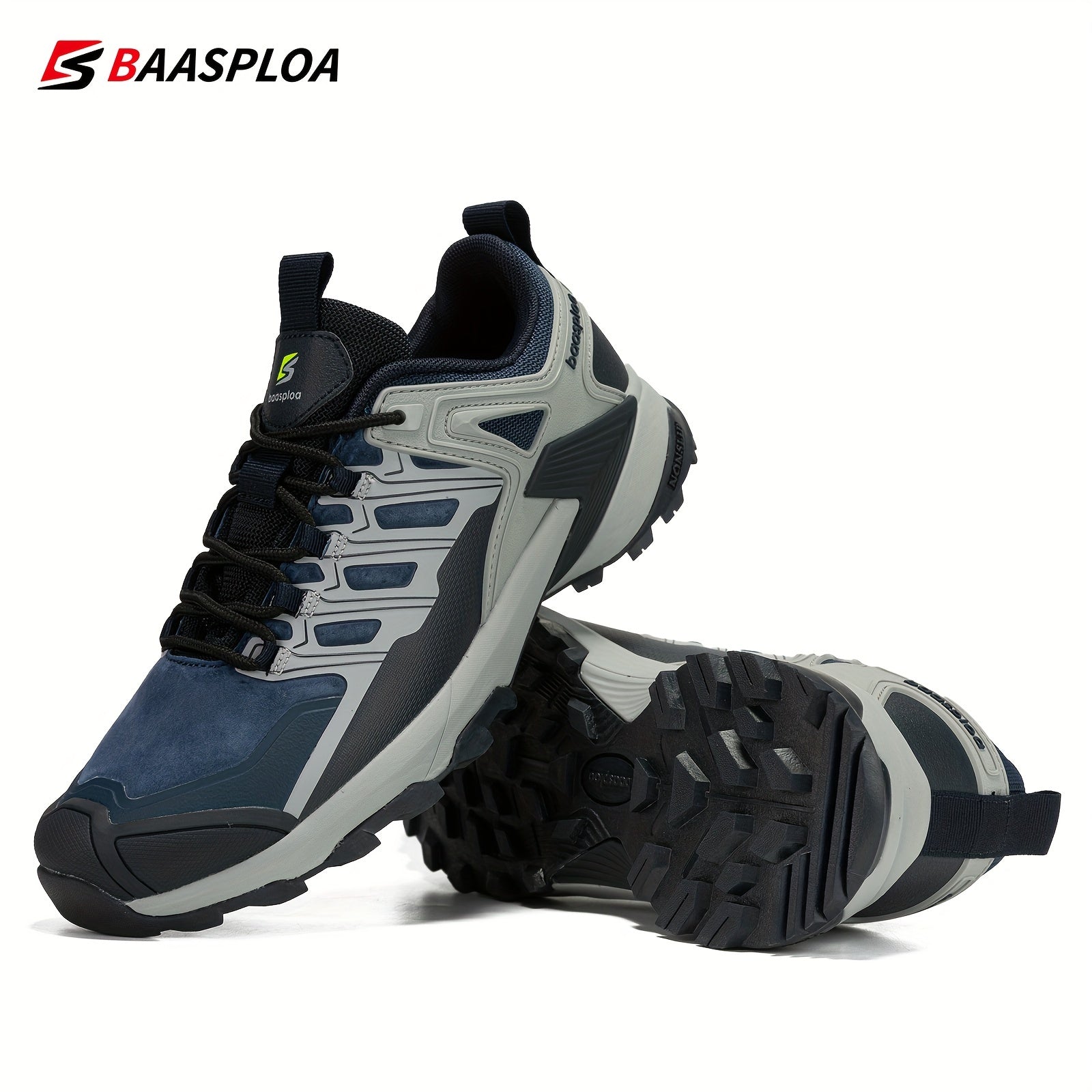 Baasploa Men's Hiking Shoes Comfy Non Slip Sneakers for Outdoor Activities