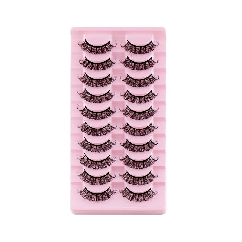 10 Pairs Curling Thick Natural False Eyelashes