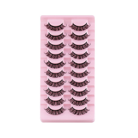 10 Pairs Curling Thick Natural False Eyelashes