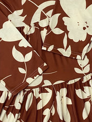  Floral Print Loose Fit Smock Mini Dress