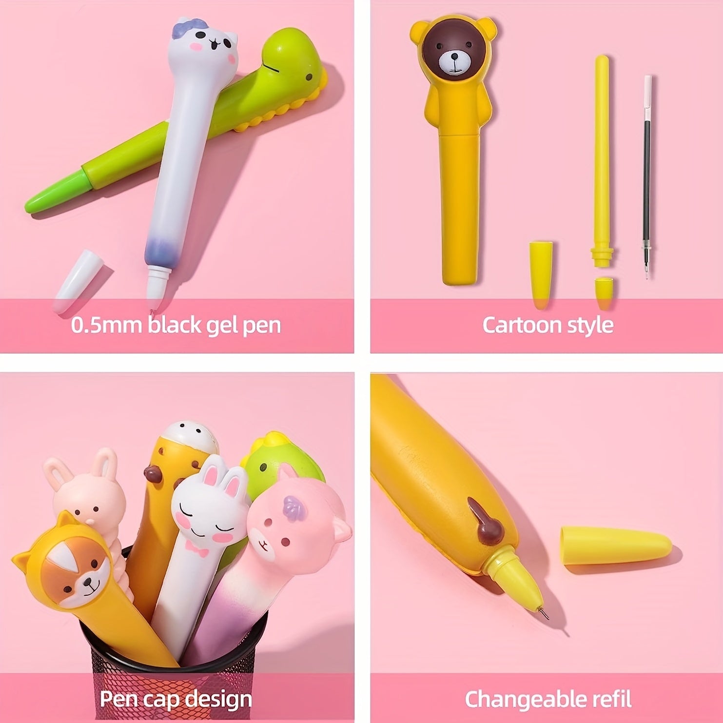 12 PCS Random Style Fun Pens For Kids Stress Relief Stationary & Pens For Girls