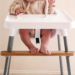 Adjustable Bamboo Baby High Chair with Footrest