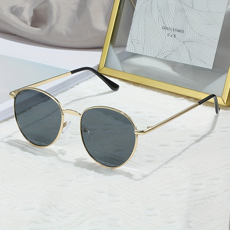 Metal Sunglasses Retro Vintage Driving Travel UV400 with Case