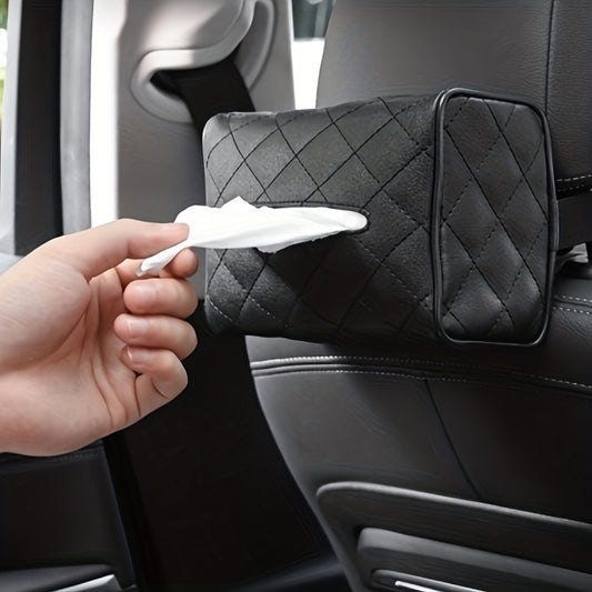 Car Tissue Cover PU Car Tissue Box Leather Toilet Paper Holder Seat Back