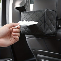 Car Tissue Cover PU Car Tissue Box Leather Toilet Paper Holder Seat Back