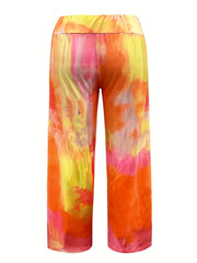  Tie Dye Wide Leg Pants with Elastic Waist