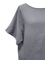 Solid Casual Two piece Set Crew Neck Loose Tops & Elastic Waist Jogger Pants