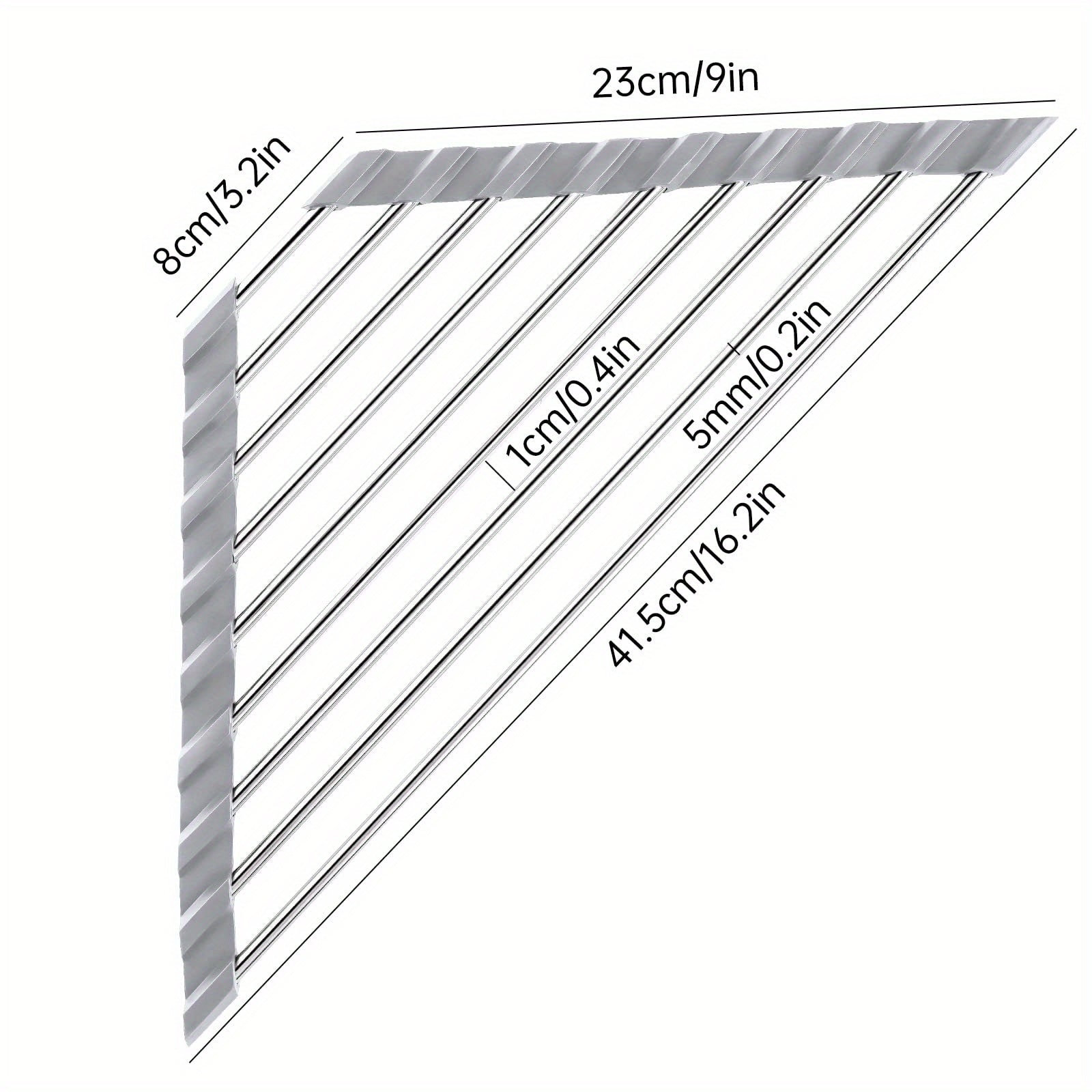 Triangle Roll Up Dish Drying Rack Stainless Steel