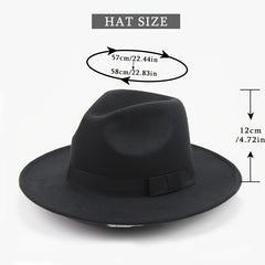 Wide Brim Fedora Hat Solid Color Women's Accessories Gift