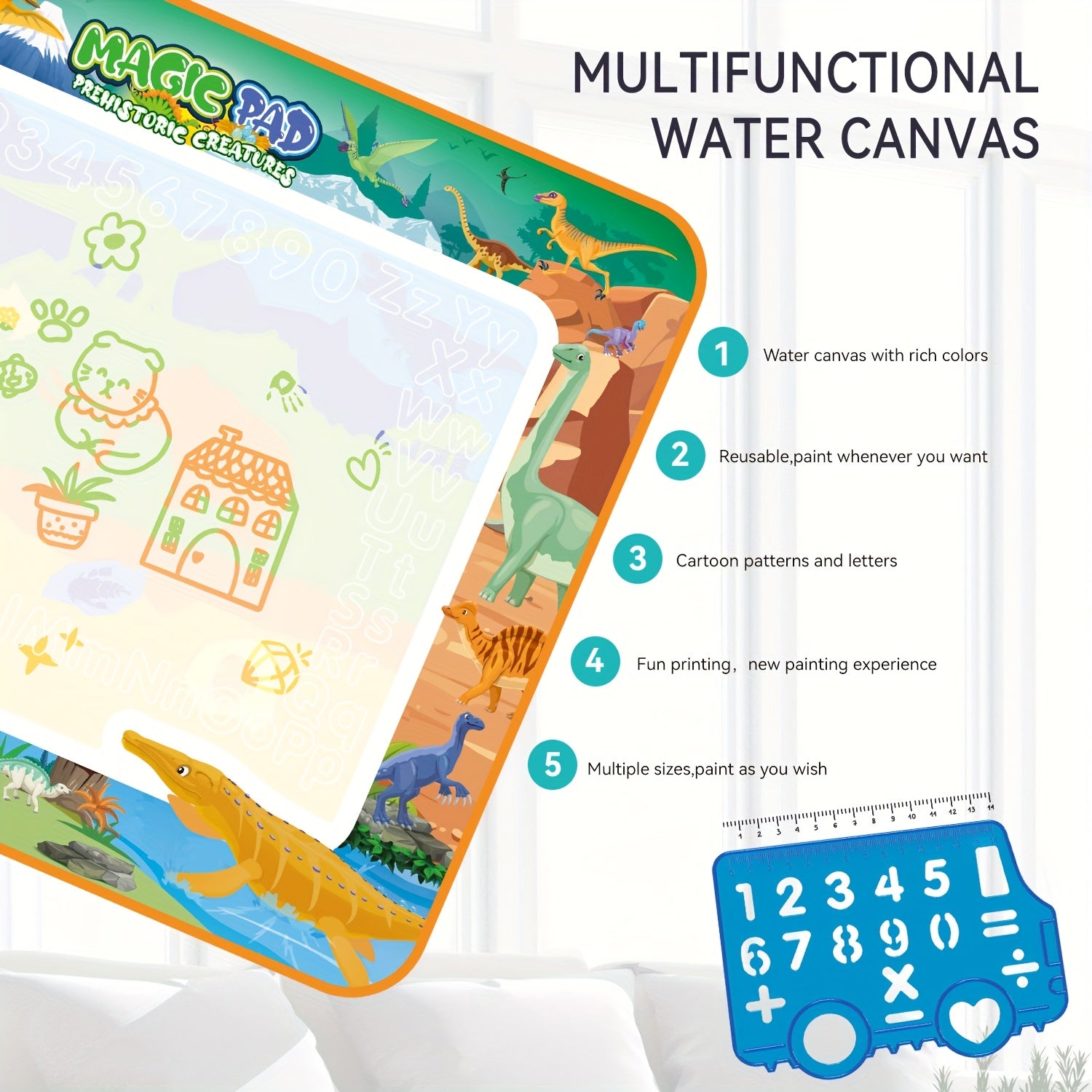 Ocean Themed Magical Painting Mat for Kids Large Water Canvas Art Activity