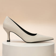 Leather Pointed Toe Pumps High Heels Women's Shoes