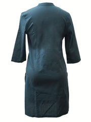 Vintage Solid V Neck Jacket Women's Clothing