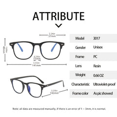 Multicolor Women's Transparent Glasses Frame Light Blocking Glasses