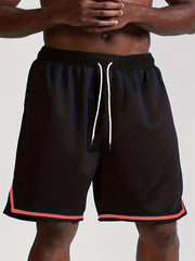 Quick Dry Men's Elastic Waist Drawstring Shorts for Summer Gym