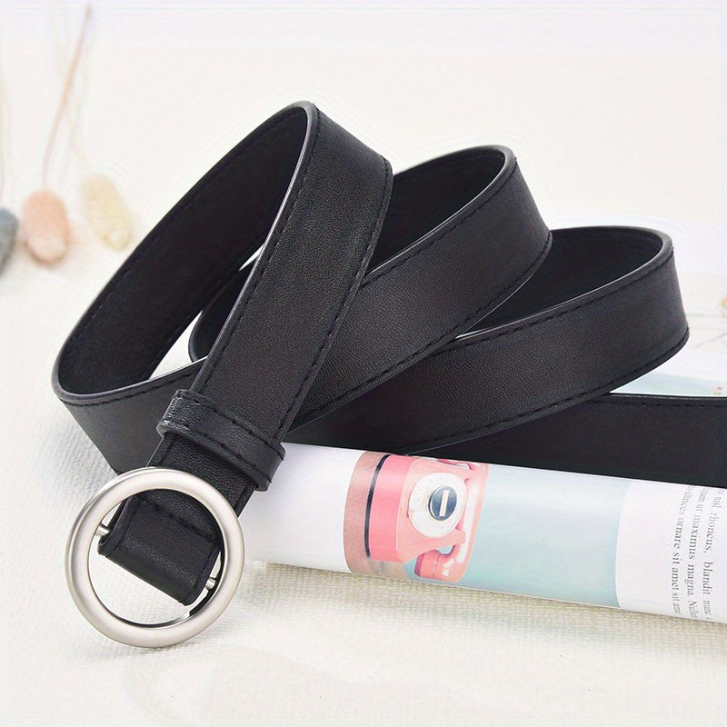 Pin Buckle PU Leather Belt for Men Women
