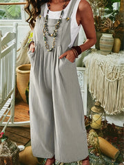 Wide Leg Jumpsuit Loose Pocket Casual Jumpsuit