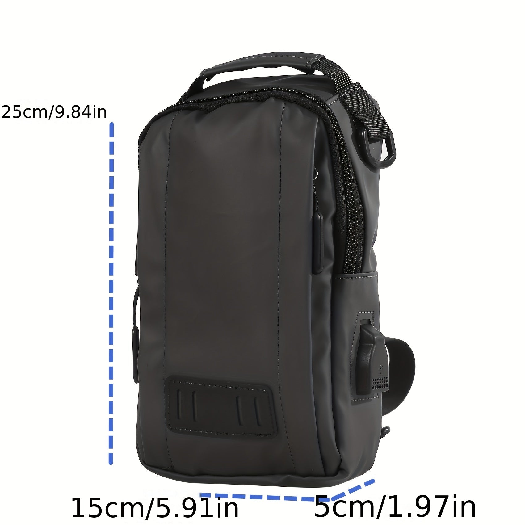 Men's Multifunctional Chest Bag USB Charging Waterproof Travel Shoulder Bag