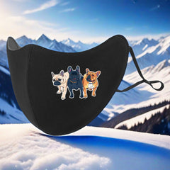 3D Plush Warm Mask with French Bulldogs Print