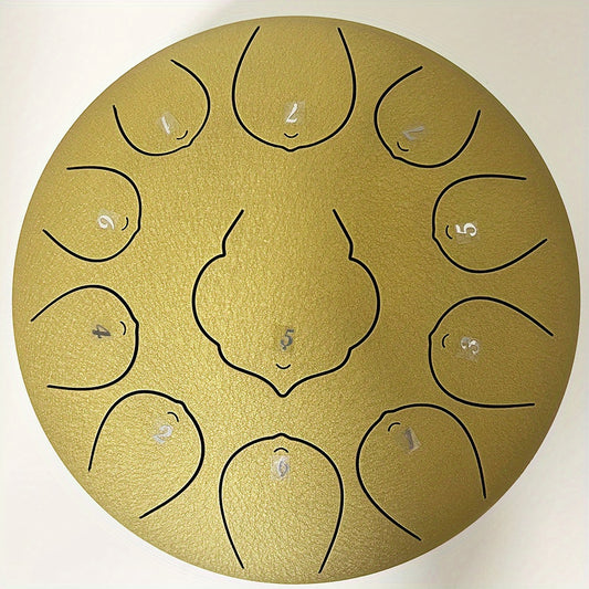 25cm Steel Tongue Drum 11 Tones with Bag, Book, Mallets