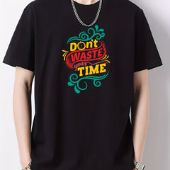 Men's Cotton Letter Print Active T-shirt
