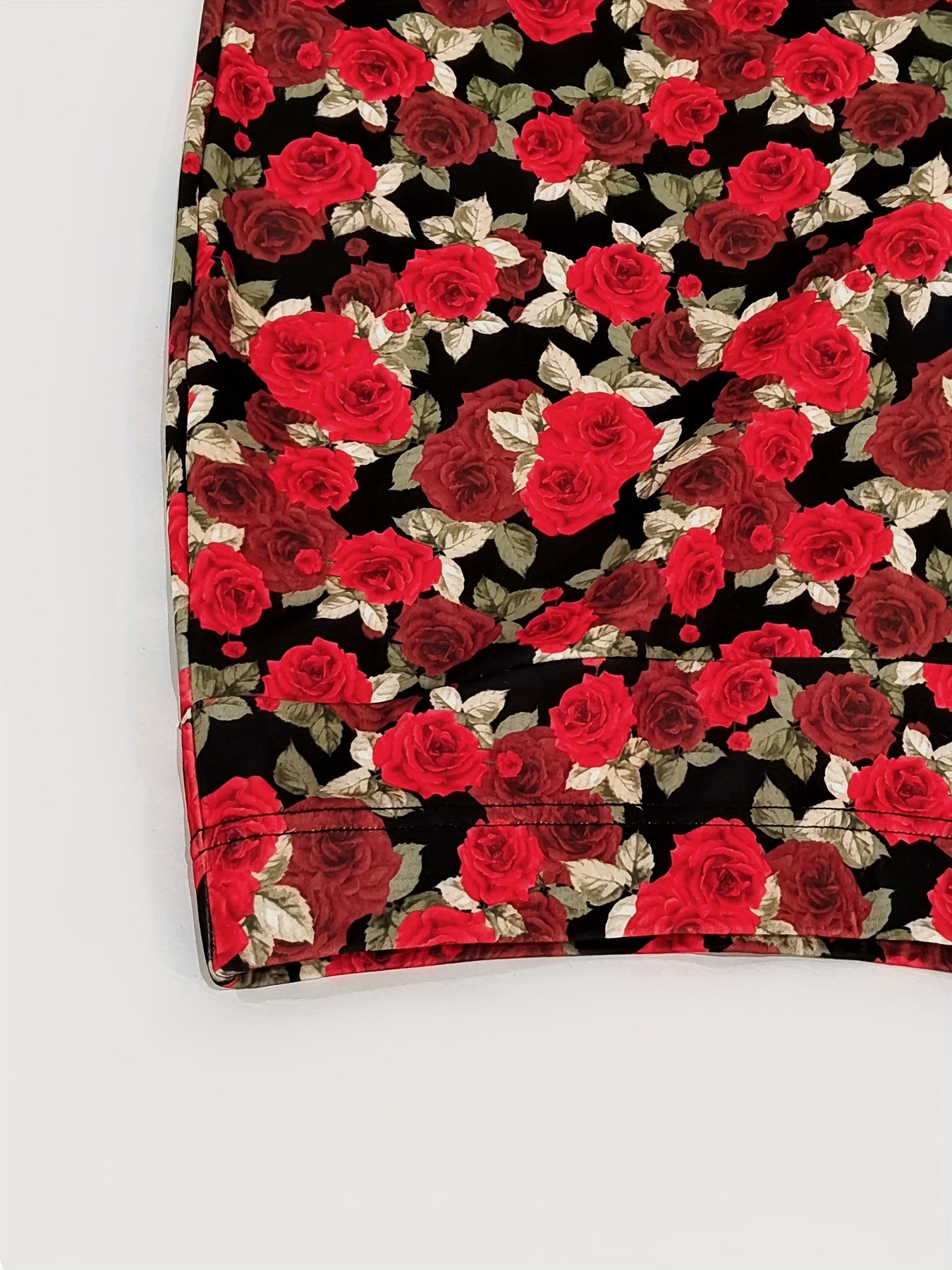 Floral Print High Rise Flared Leg Trousers