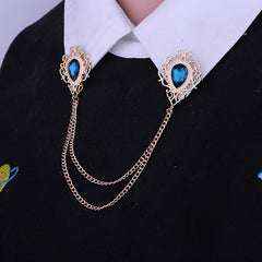 Men's Collar Pin Water Drop Tassel Corsage Shirt Decoration Buckle Pin