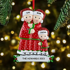 Family Matching Christmas Ornaments DIY Resin Holiday Decorations with Blessings