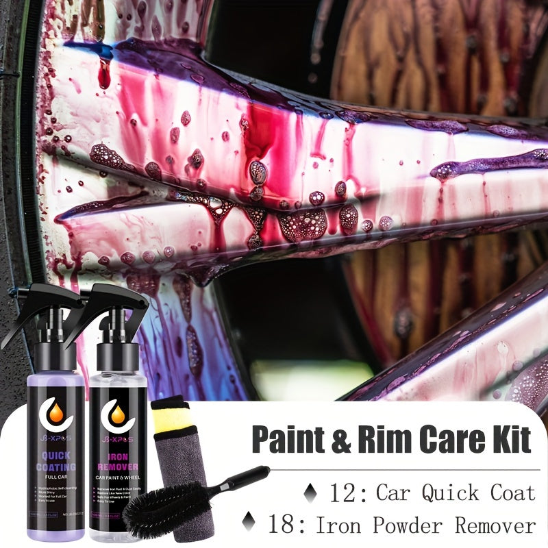 Car Coating & Iron Remover Kit 50-200ml Hydrophobic Liquid Quick Coat