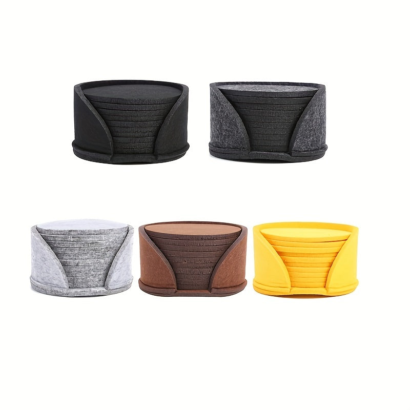 10pcs Waterproof Felt Coasters for Coffee Cups, Desktop Protection
