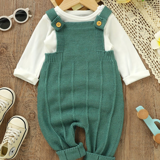 Baby Knit Suspender Romper Overalls