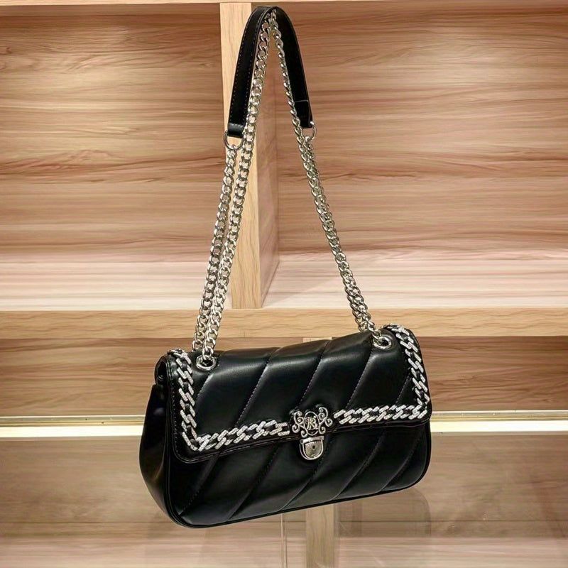Quilted Chain Strap Handbag for Women Fashionable Shoulder & Crossbody Bag