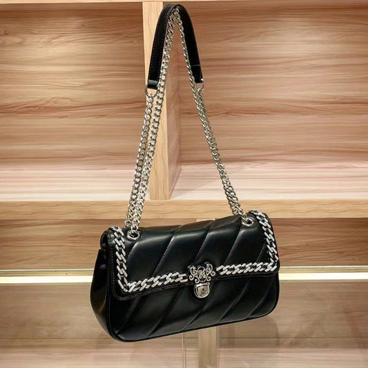 Quilted Chain Strap Handbag for Women Fashionable Shoulder & Crossbody Bag
