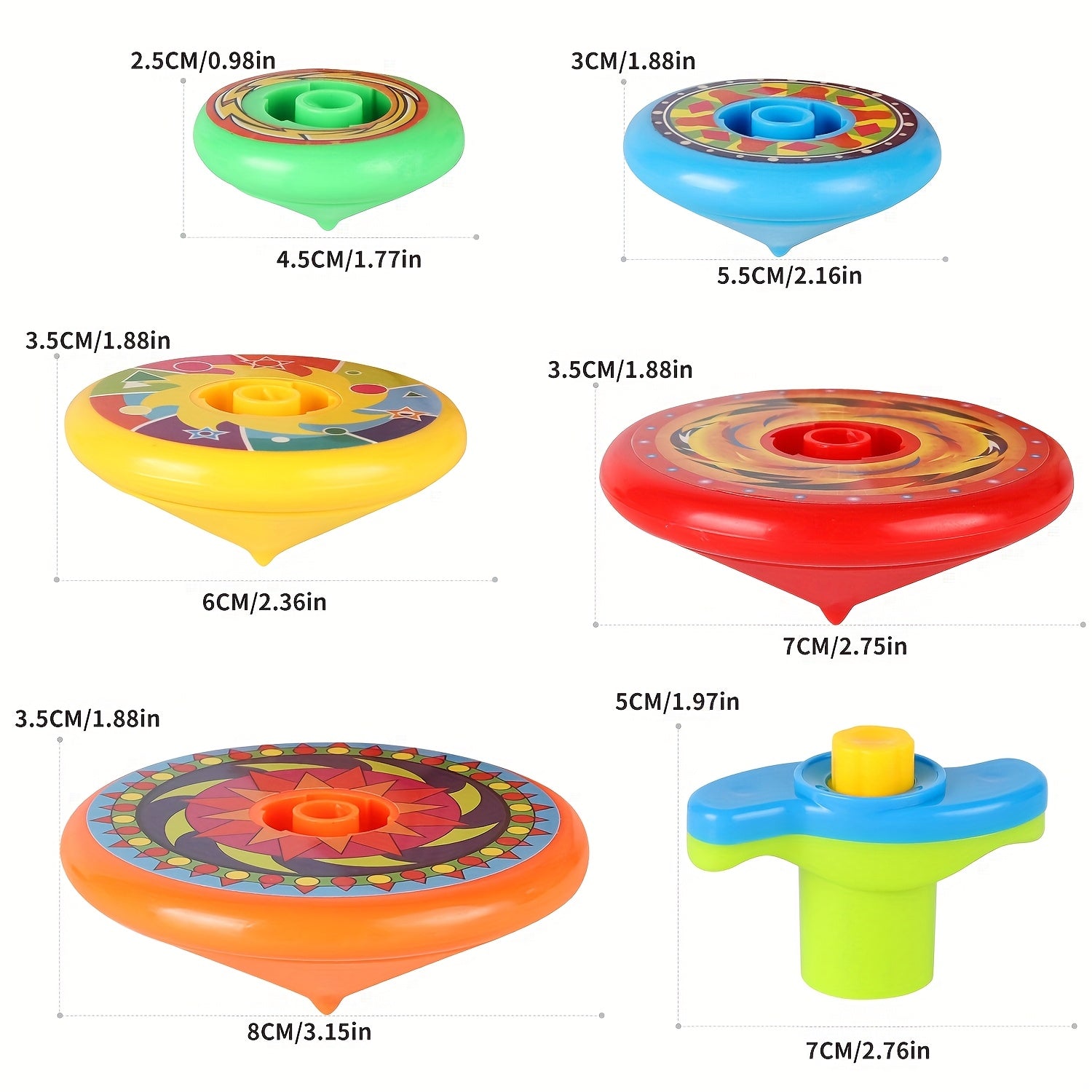 Colorful 5 Layer Stackable Spinning Tops Toy with Launchers - Fun Battle Game