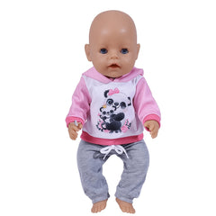 2pcs Cute Animal Pattern Doll Outfits Set for 14-18 Inch Dolls