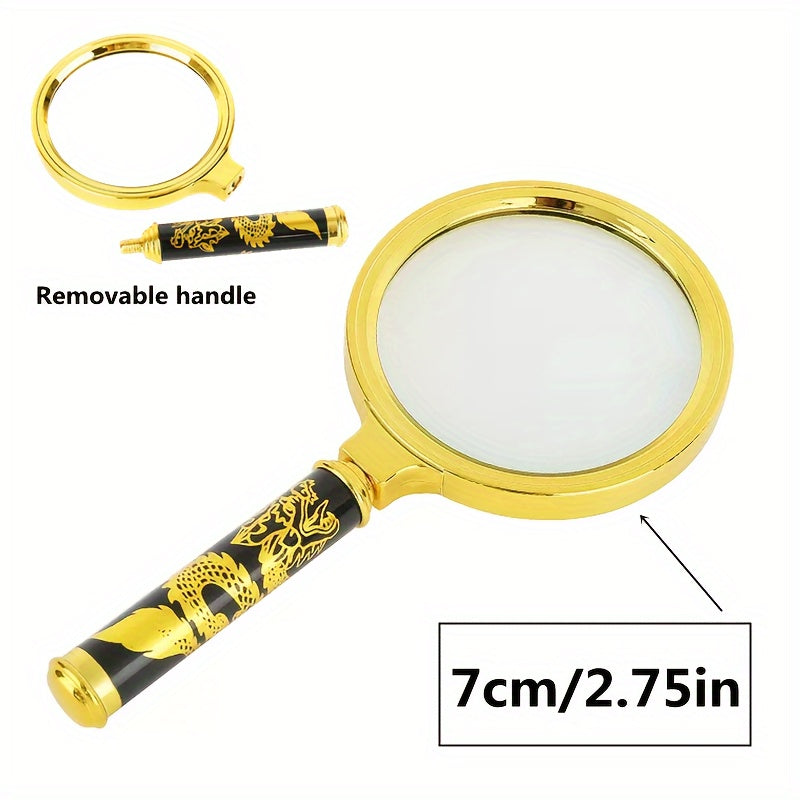 Metal Frame Handheld Magnifying Glass 2.5X Convex Lens