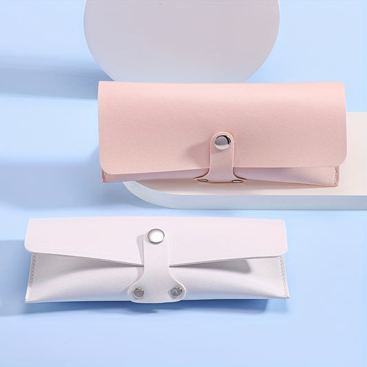 Snap Button Eyeglasses Bag PU Leather Glasses Sunglasses Pouch