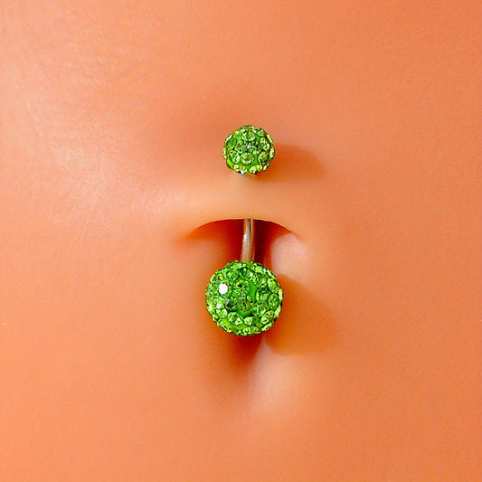 Zircon Belly Button Ring Stainless Steel Navel Piercing