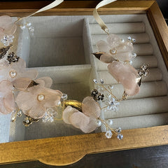 Mesh Flower Headband Crystal Wedding Bridal Hair Accessories