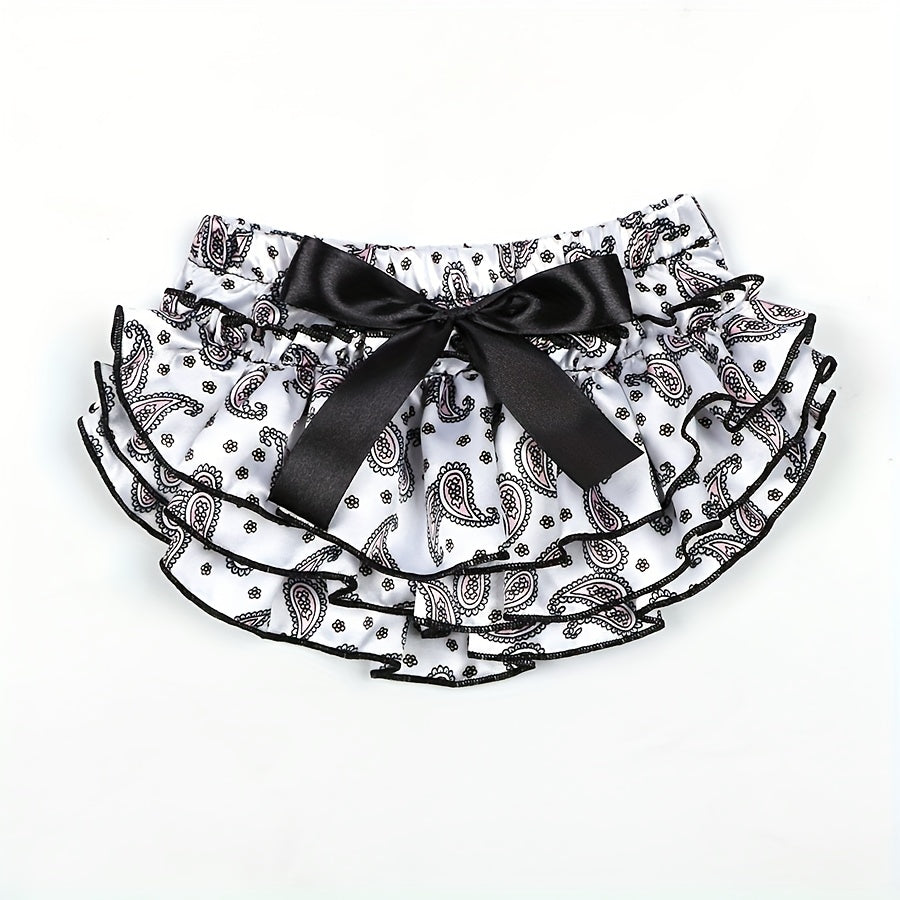 2pcs Baby Shorts Cashew Flower Satin PP Pants Sunflower Headband Set