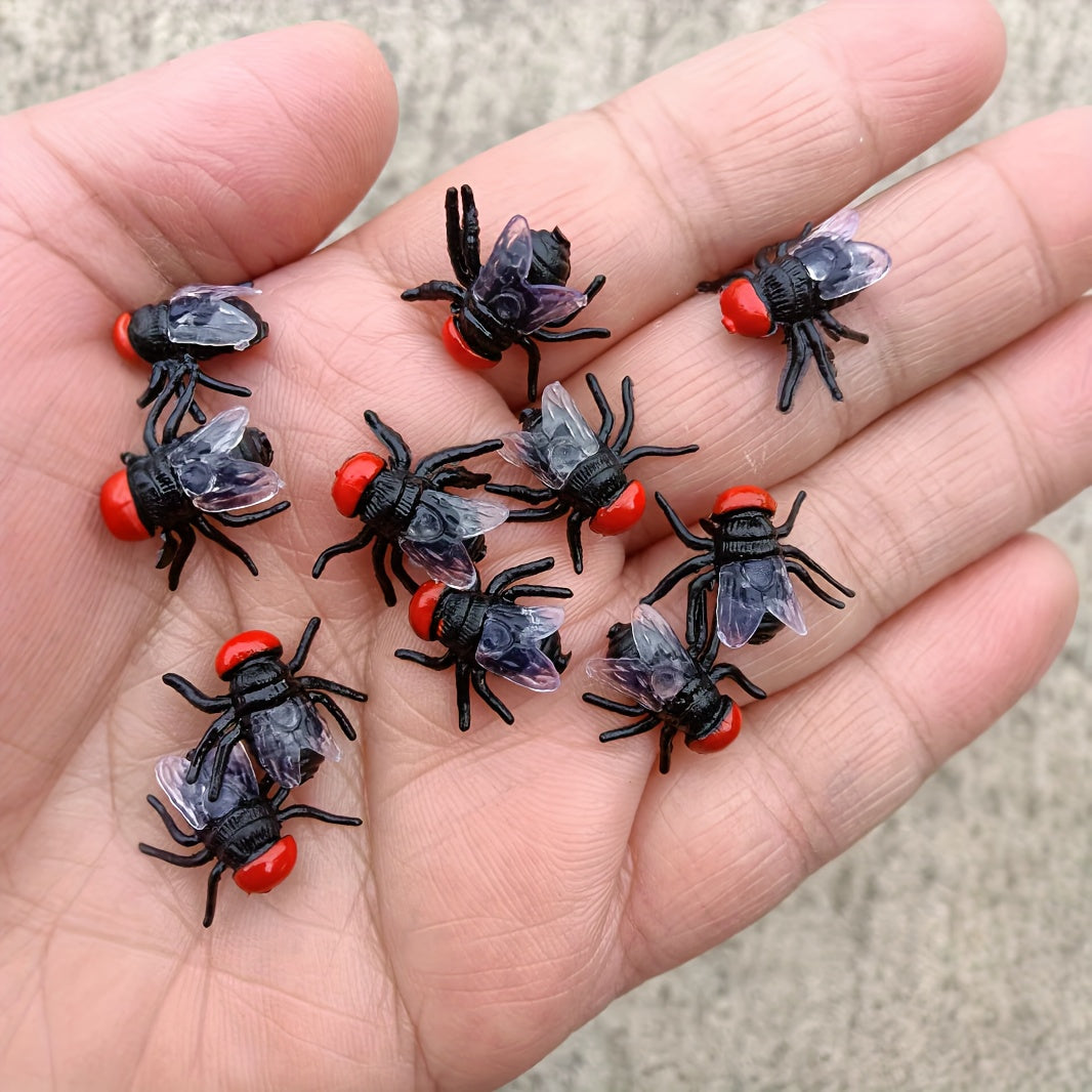 30 Realistic Plastic Red Headed Fly Models for Halloween Parties and Events