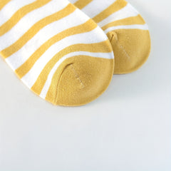 5 Pairs Flower & Striped Socks Comfy & Carrot Pattern Stockings