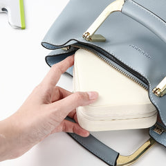 Portable Travel Mini Jewelry Box Leather Ring Organizer Case